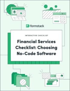 "Financial Services Checklist: Choosing No-Code Software"